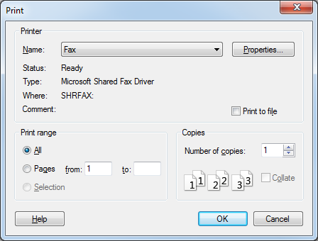 Print Setup dialog box