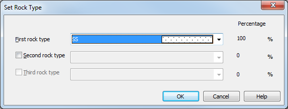 Set Rock Type dialog box