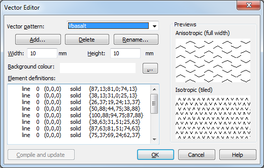 Vector Editor dialog box